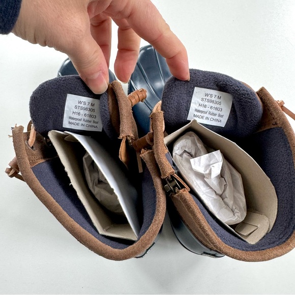 New Womens 7 Sperry Top-Sider Sweetwater Brown/Navy Duck Boots STS98305 - Picture 9 of 14